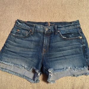 7 for all Mankind denim cutoff shorts EUC size 29